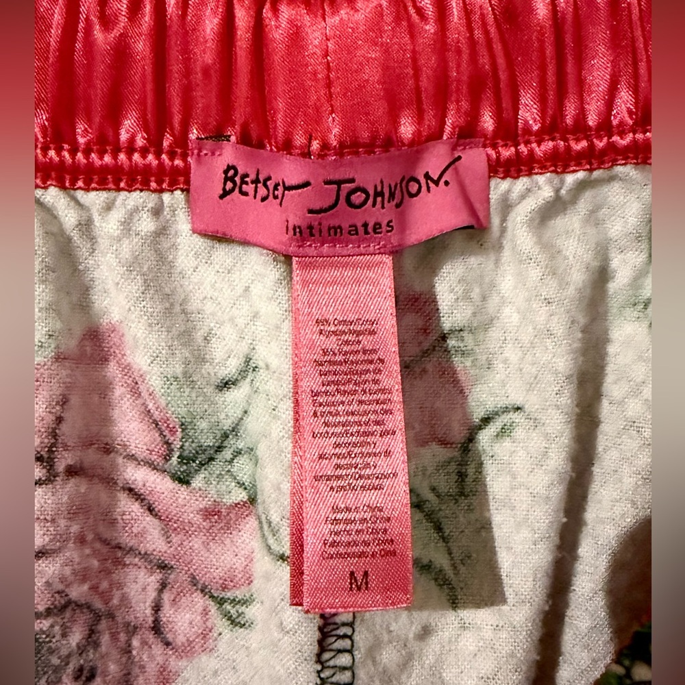 Betsey Johnson Intimates Rose Pink Flannel Pajama Pants - Picture 7 of 9
